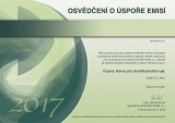 Osvědčení o úspoře emisí v roce 2017