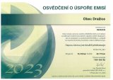 Osvědčení o úspoře emisí 2023