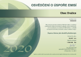 Osvědčení o úspoře emisí v roce 2020