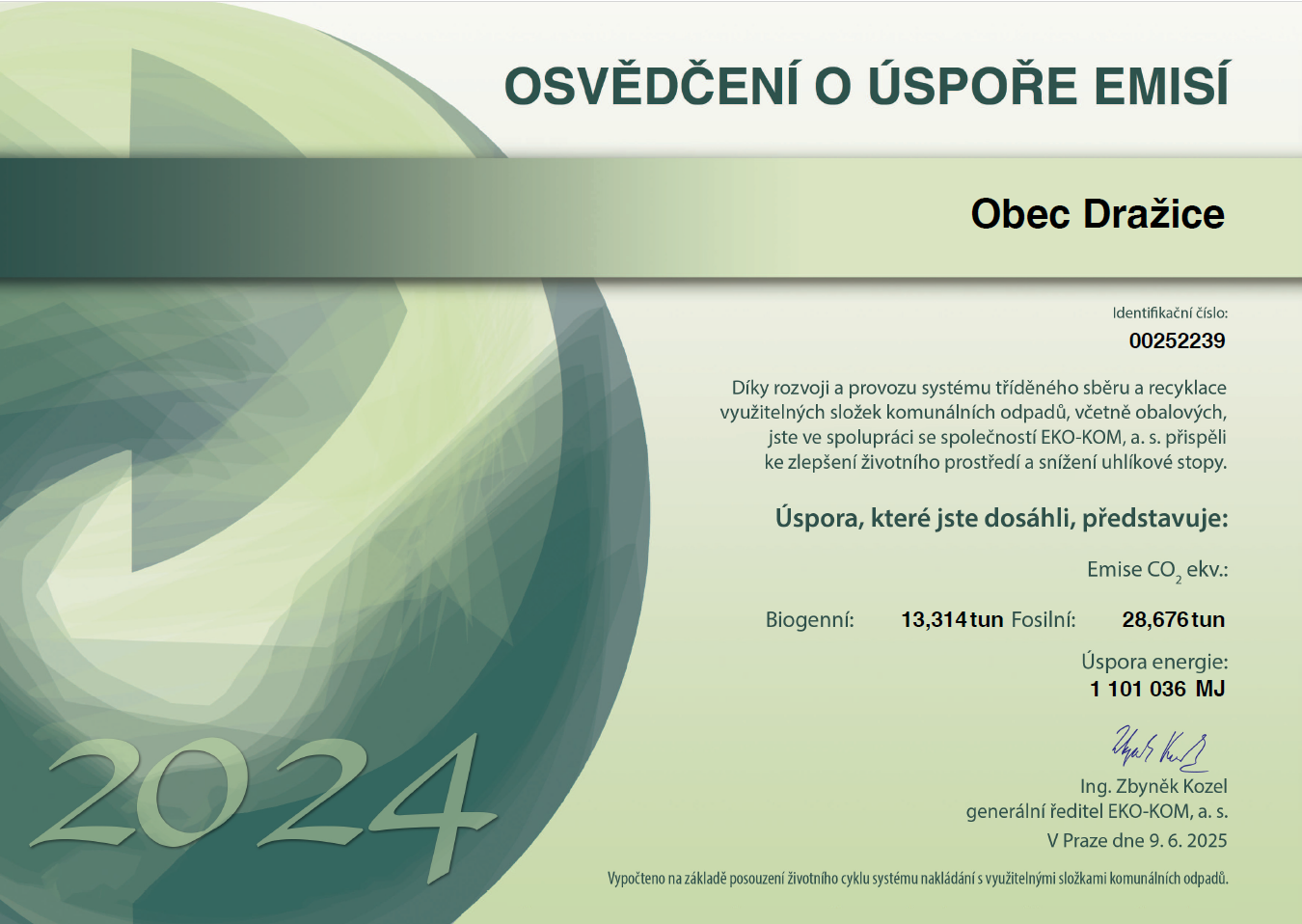 Osvědčení o úspoře emisí